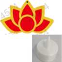 Bucherry 6 Pcs Diwali Lotus Decoration Lotus Flower Candle Holder with Led Candles Wood Flower Traditional Indian Decor for Diwali Puja Home Outdoor Party Decoration(Red)