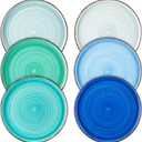 vancasso Bonita 8.5 inch Salad Plates, Ceramic Small Dinner Plates Set, Dessert Plates Set of 6, Microwave,Oven and Dishwasher Safe, Blue