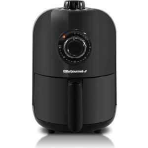 Elite Gourmet EAF-1121X Personal 1.1 Qt. Compact Space Saving Electric Hot Air Fryer Oil-Less Healthy Cooker, Timer & Temperature Controls, 1000W Black