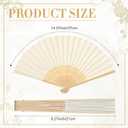 Yinkin 24 Pack Folding Fans Bamboo Handheld Folded Craft Hand Japanese Chinese Fans for Weddings Bridal Dancing Church DIY Decoration Women Gift Party Favors (Cream)