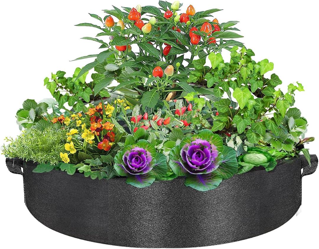 ZtohPyo 50 Gallon Plant Grow Bags, Large Fabric Raised Garden Bed with Handles, Durable Garden Beds Planters Aeration Gardening Container to Grow Vegetables for Outdoor Plants, 1-pack 50 Gallon