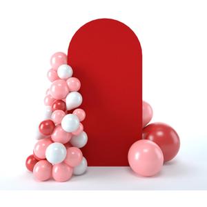 bricia Wedding Arch Backdrop Stand Cover, 6.6FT Double Sided Stretchy Arch Cover Fitted Wedding Birthday Party Banquet Decoration (Red 79.2''Lx39.6''W)
