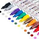 Oil Based Paint Pen, Permanent Paint Marker: Quick-Dry, Waterproof Marker Set of 12 for Rock Painting, Glass, Fabric, Ceramic, Wood, Metal, Mug, Plastic, Stone, Christmas Art Craft Supplies Kit (12 Colors)