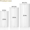 3Pcs White Cylinder Pedestal Stands, Thickened PVC Round Pedestal Display Plinth Pillars for Wedding Birthday Babyshower Decoration Art Decor