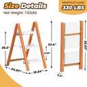 HBTower 3 Step Ladder, Lightweight Aluminum Folding Step Stool