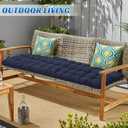 Bench Cushions for Outdoor Furniture 51'' X 20'' X 3 Tufted Outdoor Bench Cushion Waterproof 2 Seater Porch Swing Cushions for Patio, Park, Garden, Backyard