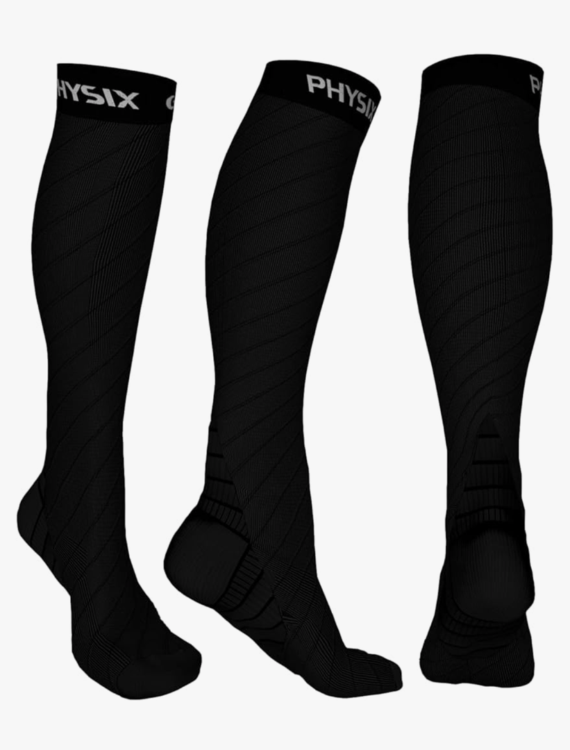 Physix Gear Compression Socks 20-30 mmHg - Men & Women - Running, Nurses, Shin Splints, Flight, Travel,S/M