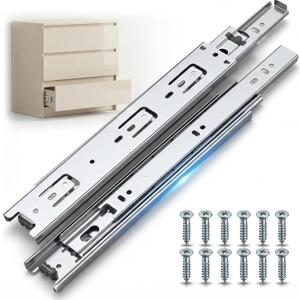 10 Inch Drawer Slides 6 Pairs (12pcs) Side Mount Rails - Heavy Duty Full Extension Ball Bearing – Drawer Slide Glides for Cabinet Kitchen, Dresser Runners - Draw Slides Sliders 100Lb Capacity
