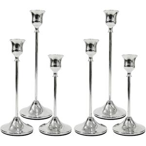 Candlestick Holders 2 Set(6 PCS), Taper Candlestick Holders for Party, Home Decor, Dining, Festival, Wedding Decorations