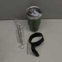 GGQ 30oz Insulated Tumbler with Handle Food-Grade 304 Stainless Steel with Lid,Straw and Cleaning Brush,Double Wall Cup for Hot & Cold Beverages,Leak-Proof Sweat-Proof Travel Coffee Cup (Green)