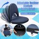 Maitys 4 Pcs Stadium Seats for Bleachers with Back Support, Foldable Padded Chair for Stadium with 5 Adjustable Positions, Portable Floor Seating Chair for Camping, Concert, Classroom (Navy)