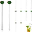 Qinyoung 12 Pcs Glass Martini Drink Stirrers 7 Inch Olive Swizzle Sticks for Cocktails Coffee Reusable Olive Beverage Stir Sticks for Birthday Party Coffee Bar Kitchen Bar Weddings