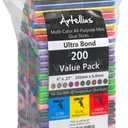 200 Pack Color Hot Glue Sticks. Variety Colored Hot Glue Dispenser Stick. Hot Melt Adhesive Mini Glues Sticks for DIY Art Craft Repair Bonding Bulk Gold Black Yellow Pink Red Purple