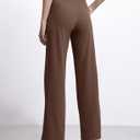 ESOFT Womens Dress Pants 27"/29"/31 Business Work Pants Wide Leg Pull On High Waisted Casual Stretchy Trousers Pockets (Brown, XS)