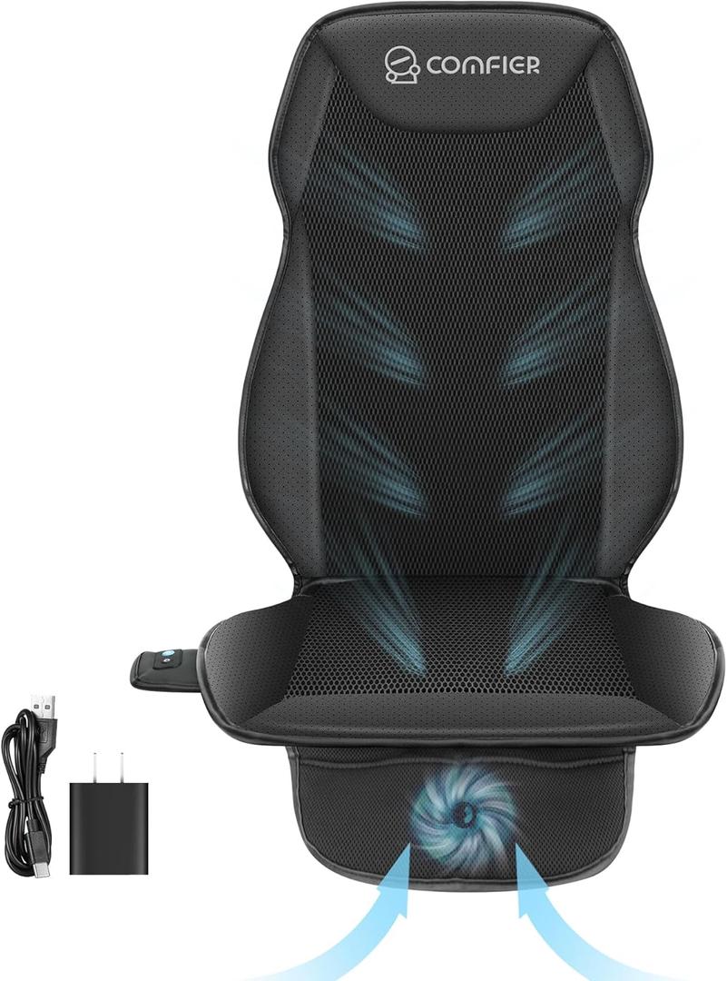 COMFIER Cooling Car Seat Cover Cushion for Car Front Seats, Black 12V Car Seat Cooling Pad