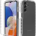 for Samsung Galaxy A15 5G Case, Samsung A15 4G/5G Phone Case with Built-in Screen Protector Clear Slim Back Cover Shockproof Rugged Heavy Duty Bumper Full Body Protective Case, Clear