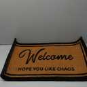 Barnyard Designs Natural Coco Coir Heavy Duty Backing Doormat - Large Cute Non-Slip Front Door Welcome Mat for Outside Entrance or Porch Entry, Brown (17x30, Chaos) (1'5" x 2'6" (Rectangular))