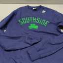 Southside Chicago Irish Shamrock Distressed Green Print Sweatshirt, (Navy,small)