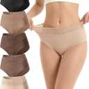 Cevapro Seamless Underwear for Women, Soft Breathable Lace Briefs, Invisible Laser Cut Panties for Women Daily Wear 5 Pack (US, Alpha, Medium, Regular, Regular, Multicolor 5)