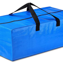 Heavy Duty Extra Large Blue Moving Bags with Strong Zipper Backpack Handles |  Clothes Storage Bags Totes Space Saving Moving Boxes Bins Packing Bags for College Dorm Compatible with Ikea Frakta