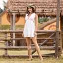 IUV Cowboy Boots For Women Western Cowgirl Boots Mid Calf Snip Toe Boot With Chunky Heel, 7.5, Camel