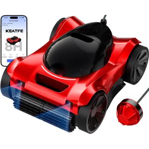 FL-01 Robotic Pool Vacuum Cleaner for Large Pool Up to 6458 Sq.ft, 2.4GHz Wi-Fi Buoy Signal Receiver | 8H Runtime | Pool Vacuum Robot for In-Ground Pools, One-Button Auto Park Smart APP/Remote Control