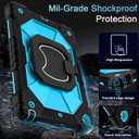 Scnioy Case for iPad 9th Generation iPad Case 9th 8th 7th Generation iPad 10.2 Inch iPad 9th Gen Cover with Screen Protector Pen Holder TabletCases 360 Rotating Stand, Black Blue