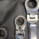 DISEN Extra Long Flex Head Ratcheting Wrench set, 6Pcs Double Box End Long Reach Ratchet Wrench Set Metric 8-19mm, CRV Steel, with Pouch, Gifts for Father, Man