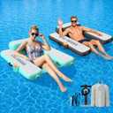 CALOBANA 2 Pack Inflatable Floating Chair with Cup Holder for Adults Lake, 50"L x 45"W