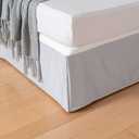 Queen Bed Skirt, Grid Plaid Soft Quadruple Pleated Ruffle Bed Skirt, Tailored Dust Ruffle 18 Inch Drop Easy Fit, Machine Washable (Silver Grey)