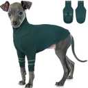 Greyhound Dog Sweater, Italian Greyhound Coat for Small Dogs, Whippet Pullover Turtleneck Stretchy Knit Sweatshirt, Greyhound Thermal Clothes Pajamas Sighthounds Jumpsuit for Cold Weather, XS (Green)
