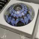 Tiffany Floor Lamp Blue Baroque Style Stained Glass Standing Reading Light
