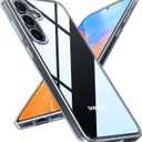 TORRAS Shockproof for Samsung Galaxy S26 Case, [Not Yellowing] [12FT Military-Grade Protection] Thin & Soft Touch Transparent Case for Samsung S26 with 3 Colors DIY Buttons [Anti-Slip], Diamond Clear