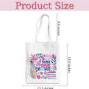 Inspirational Retro Boho Floral Teacher Appreciation Gifts Book Lovers Gifts Canvas Tote Bag for Women Girls Mom Reusable Grocery Bags for Shopping Work Birthday Christmas Appreciation Retirement