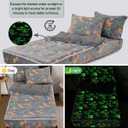 Holawakaka Kids Zipper Bedding Glow in The Dark Comforter Set, Boys Girls Twin Size Dinosaur Print Zippered Bed Sets,Toddler-boy Child Dorm Zip Bedding