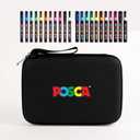 Posca Exclusive 3M and 5M Paint Markers Gift Set of 22 with Carrying Case, Great for Kids and Adults, Acrylic Art Markers for Coloring Canvas, Wood, Glass and Metal (1 Count (Pack of 22))