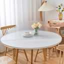 44 Inch Round Frosted Table Cover Protector, 2mm Thick Round Frosted Table Protector for Dining Room Table, Waterproof Round Plastic Vinyl Pad