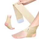 HiRui Ankle Support Brace for Men & Women, Adjustable Compression Strap for Sprains, Plantar Fasciitis, Achilles Tendonitis, Running, Workout, Sports  Fits Left & Right Foot (1, Khaki, Medium)