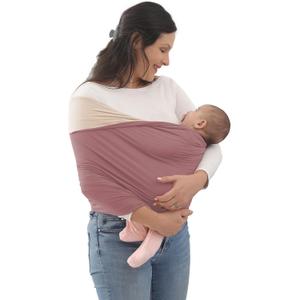 Baby Wrap Carrier, Reversible Bonding Comforter, Soft & Stretchy Baby and Infant Sling, Perfect Baby Carrier Wrap Sling for Newborn and Infant up to 35 lbs. (L (XL, 2XL, 3X-Large of clothing size), Blush / Cream)