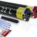 Pair of 2" Garage Door Torsion Springs Set with Non-Slip Winding Bar & Gloves,High Precision Electrophoresis Black Coated, for Replacement & Installation, MIN 16,000 Cycles (0.207x2''x22'')