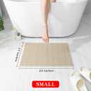 chakme Bathroom Rugs Mat 24x17, Ultra Thin Non Slip Bath Mat Small Quick Dry Absorbent Bath Mat for Bathroom Floor, (Light Beige, 24"x17")