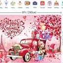 IADIUENOG Happy Love Day Pink Backdrop 8x6ft Red Truck Love Tree Anniversary Holiday Love Heart Balloon Romantic Lover Background Wedding Party Decorations