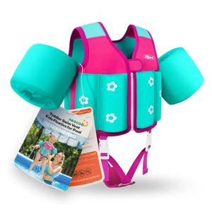 Kids Pool Floaties 1-2-3-5-7-9 Years Old, Toddler Swim Vest 20-30-50-70 Pounds, Comfortable Extended Wear Kids Float Jacket with Crotch Strap, Bright & Colorful Design and Unpadded Sides for Comfort, L