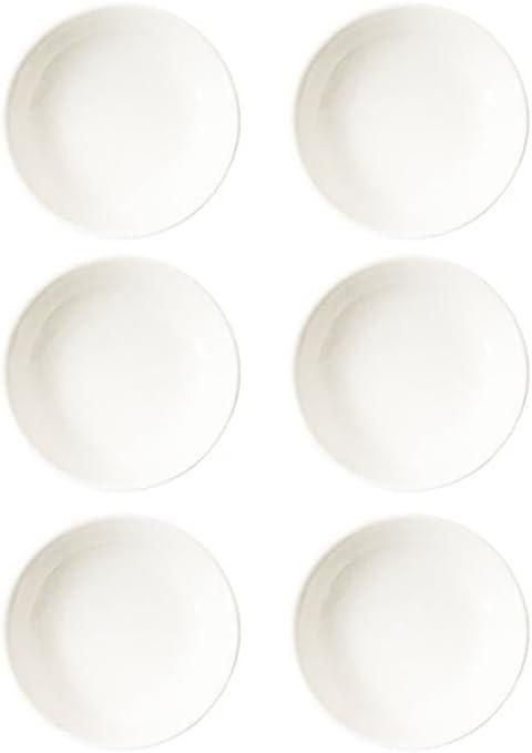 6 Pack White Soy Sauce Dish Ceramic Dip Bowl Set, Ceramic Soy Sauce Plates, Porcelain Side Dish for Ketchup Sauce Plate Soybean BBQ Sushi Party, 2.75 Inches