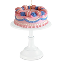 White Cake Stand 10 inch Round - Cupcake Stand - Metal Cake Holder Stand for Wedding Reception Birthday Party Graduation Ceremonies Family Gatherings and Other Events