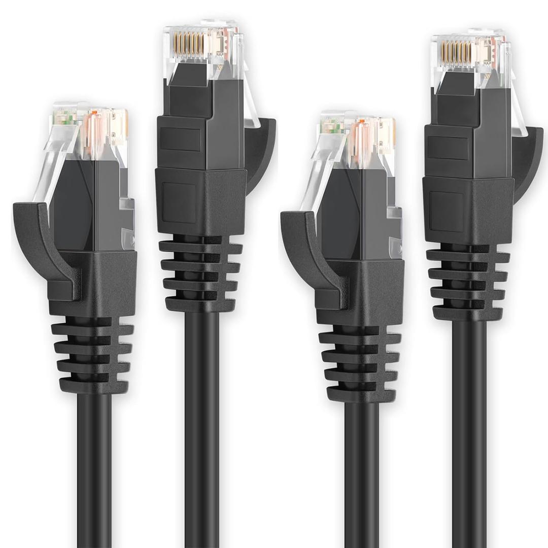 Ercielook Ethernet Cable 1.5 ft 2 Pack - Cat 6 High Speed Network Cable with Rj45 Connectors, Short Patch Cable for Patch Panel, Switch
