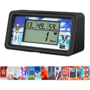 YOOREAL 9999 Days Digital Countdown Days Timer Count Down Days Timer with 10 Paper Cards Backlight alerts for Retirement Vacation Wedding Christmas New Baby Classroom Lab Kitchen Cooking (HM200B-NEW)