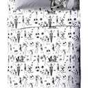 Jay Franco Kids Sheet Set with Fitted, Flat Sheets & Pillow Cover - Ultra-Soft Bedding with Pillowcase for Room Decor, White - Nightmare Before Christmas, 4 Piece Full