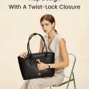 LOVEVOOK Laptop Bag for Women Soft Leather Work Bag, Office Shoulder Tote Purse Professional Briefcase with Flap Design