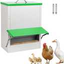 25 Lbs Chicken Trough Feeder, Automatic Large Outdoor Duck Feeder, Large Capacity Chicken Feeder with Lid No Waste Poultry Feeder Rainproof Preventing Small Animals Suitable for Chickens Ducks Turkeys